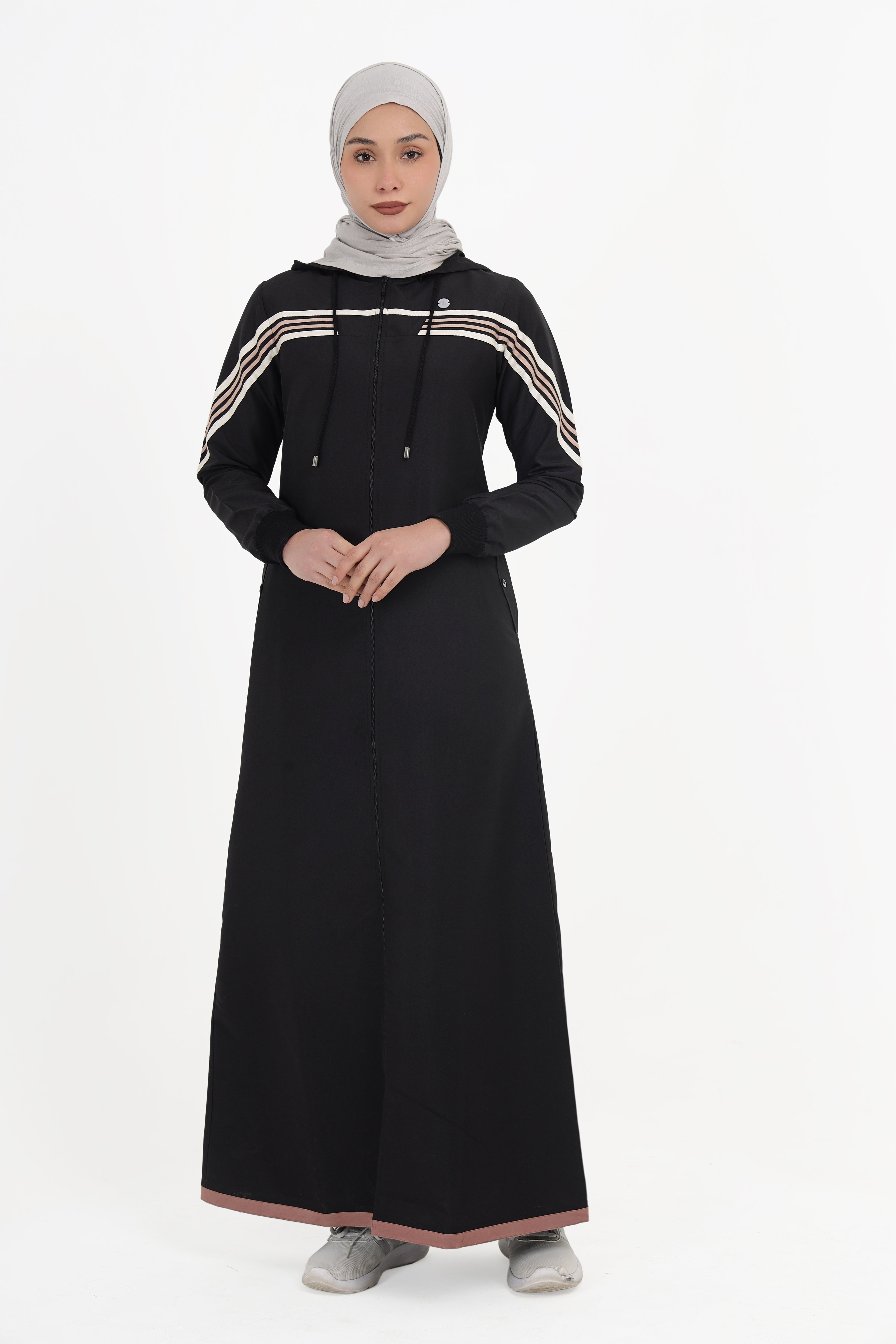 Black Stripe Utility Jilbab