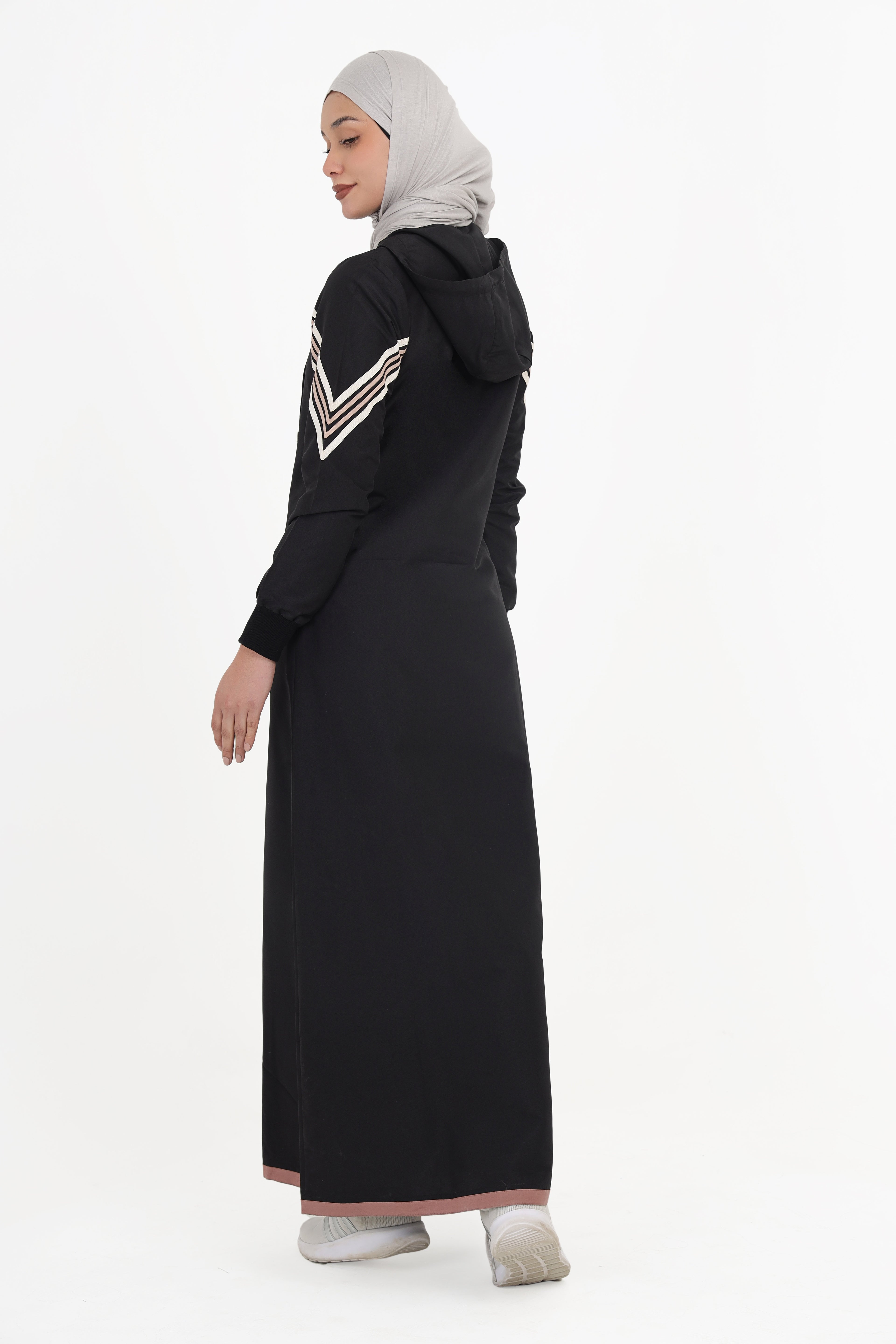 Black Stripe Utility Jilbab