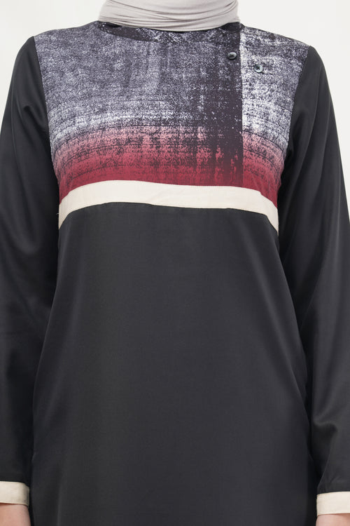 Chic Contrast Midnight Black Jilbab