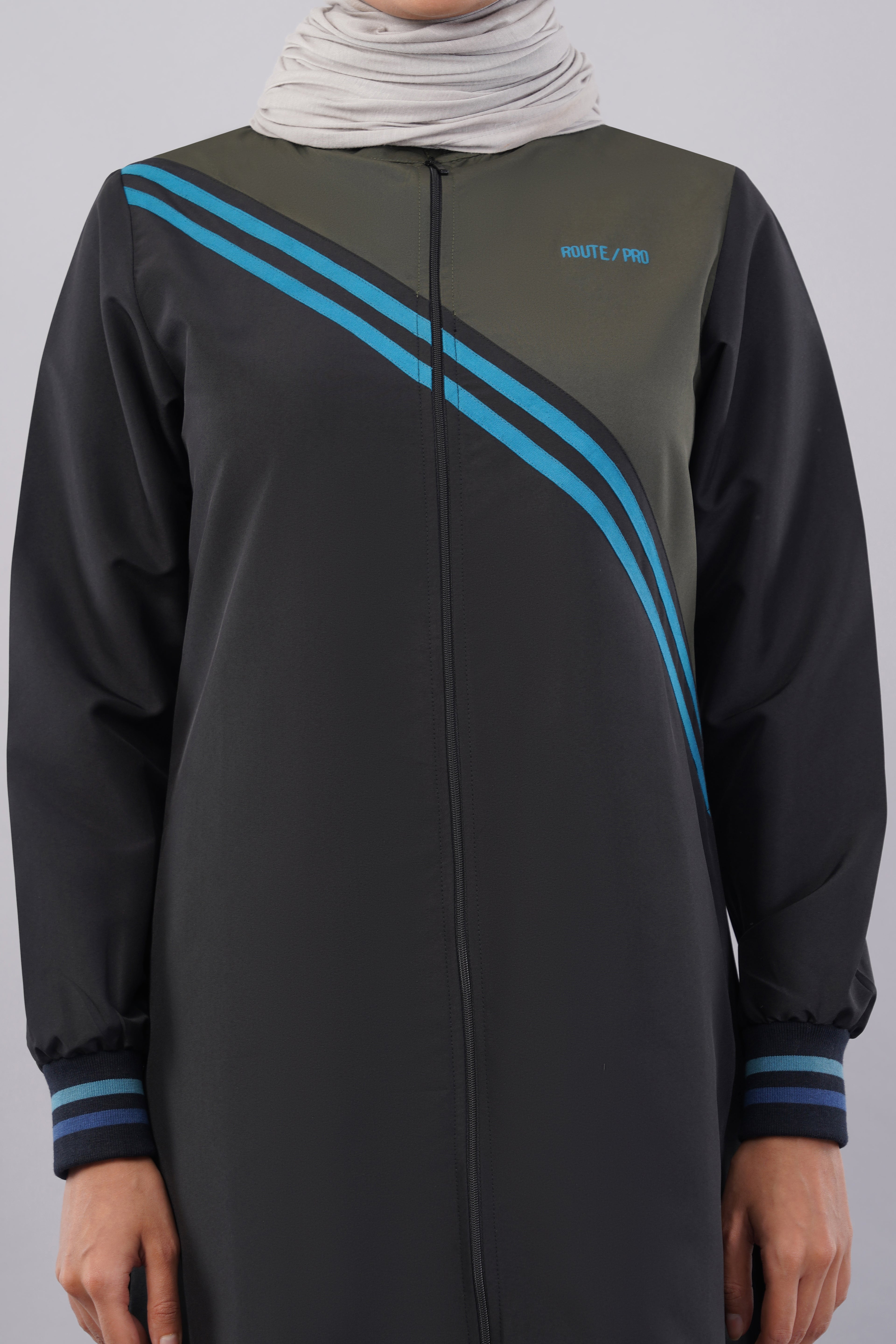 Midnight Contrast Full Front Open Jilbab