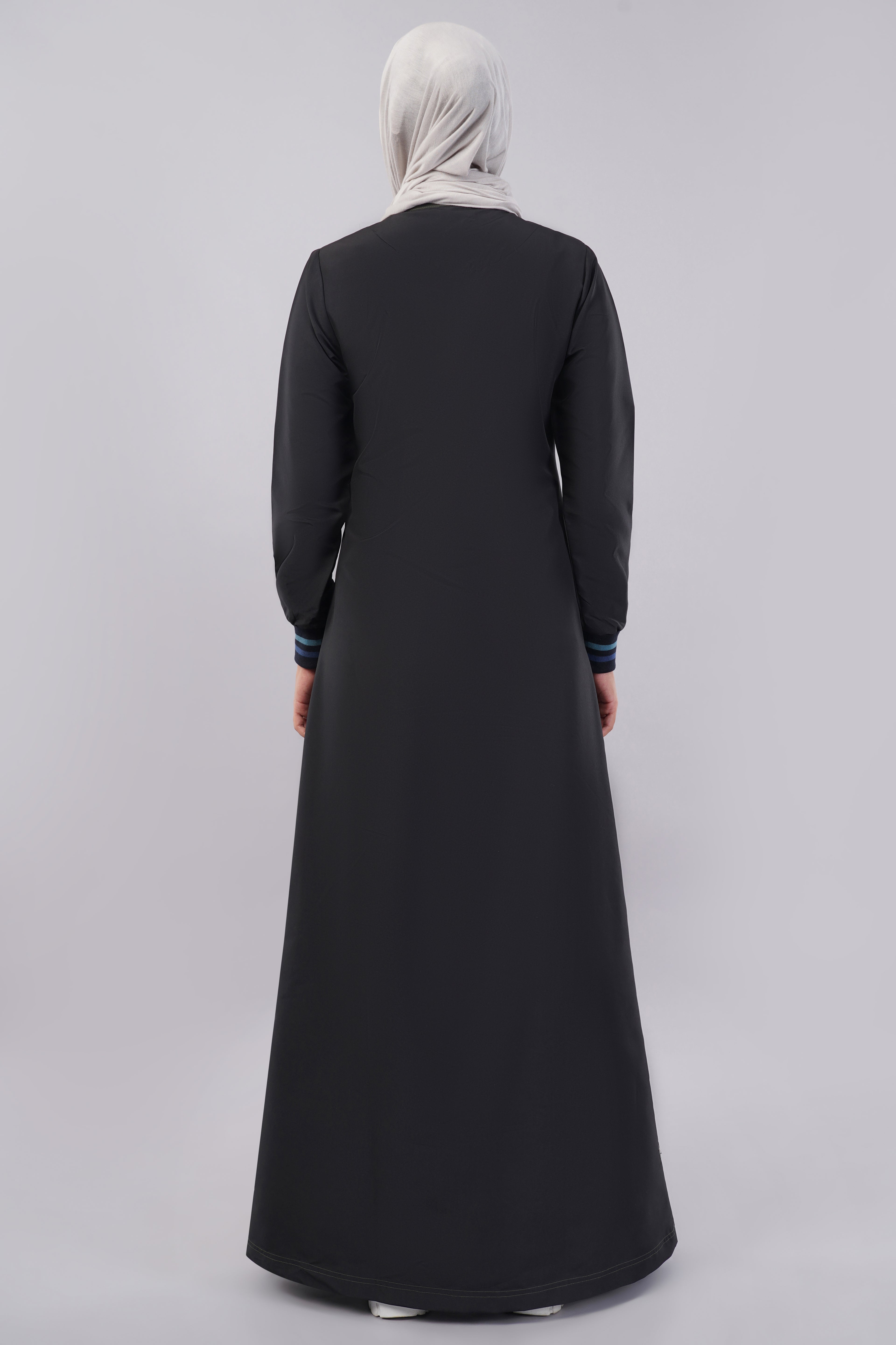 Midnight Contrast Full Front Open Jilbab