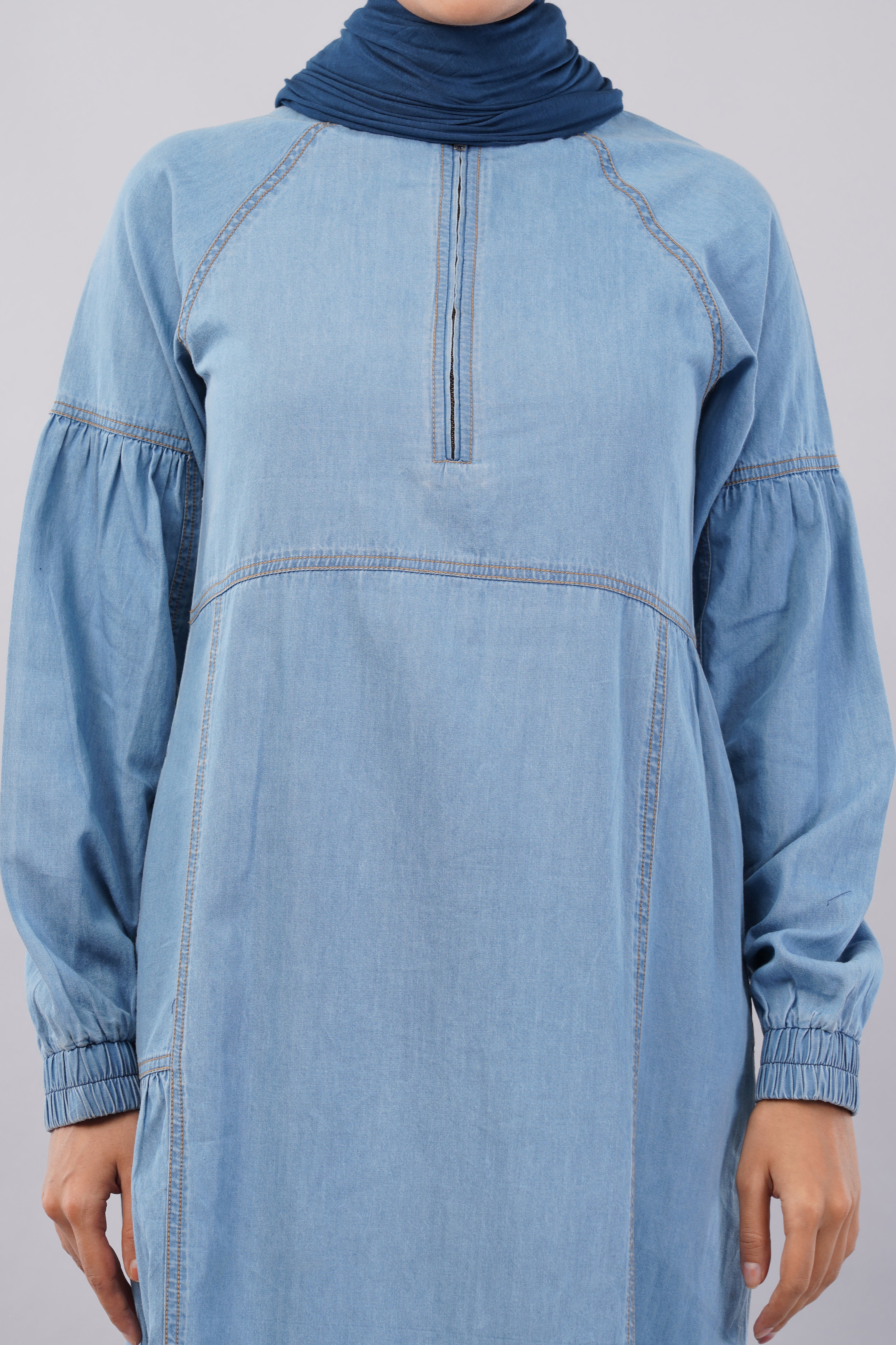 Ice Blue Denim Essential Jilbab